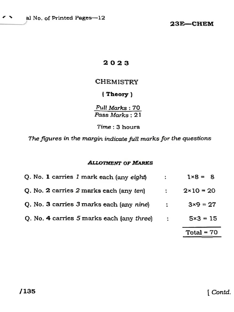Chemistry 2023 Pdf