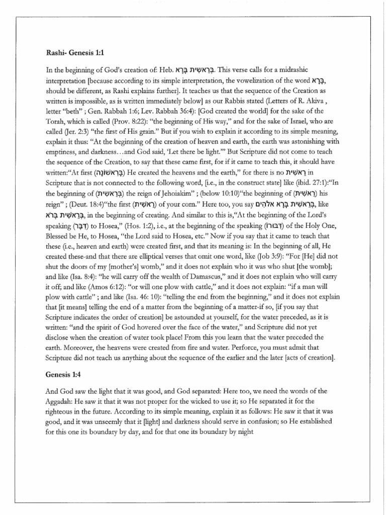 Rashi Genesis | PDF