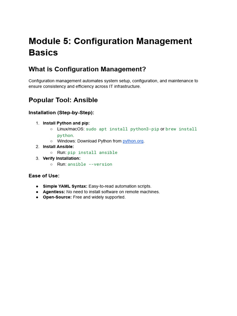 Article Module+5 +Configuration+Management+Basics | PDF
