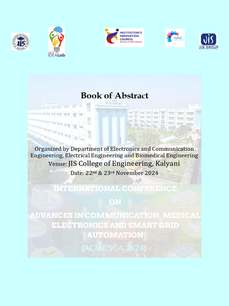 ACMESGA 2K24 Abstract Book | PDF | Deep Learning | Internet Of Things
