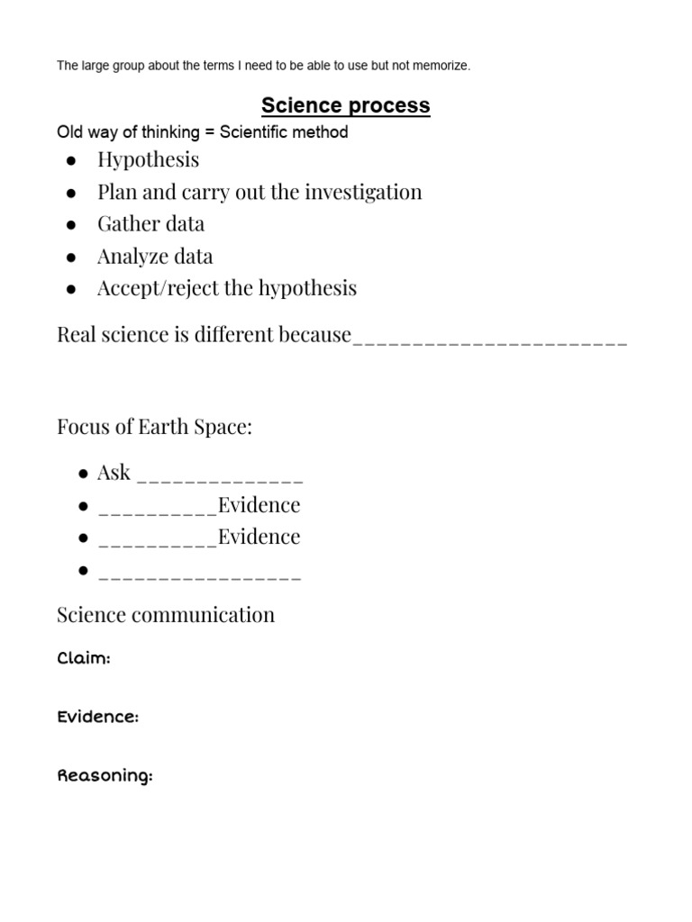 Understanding the Science Process Steps | PDF