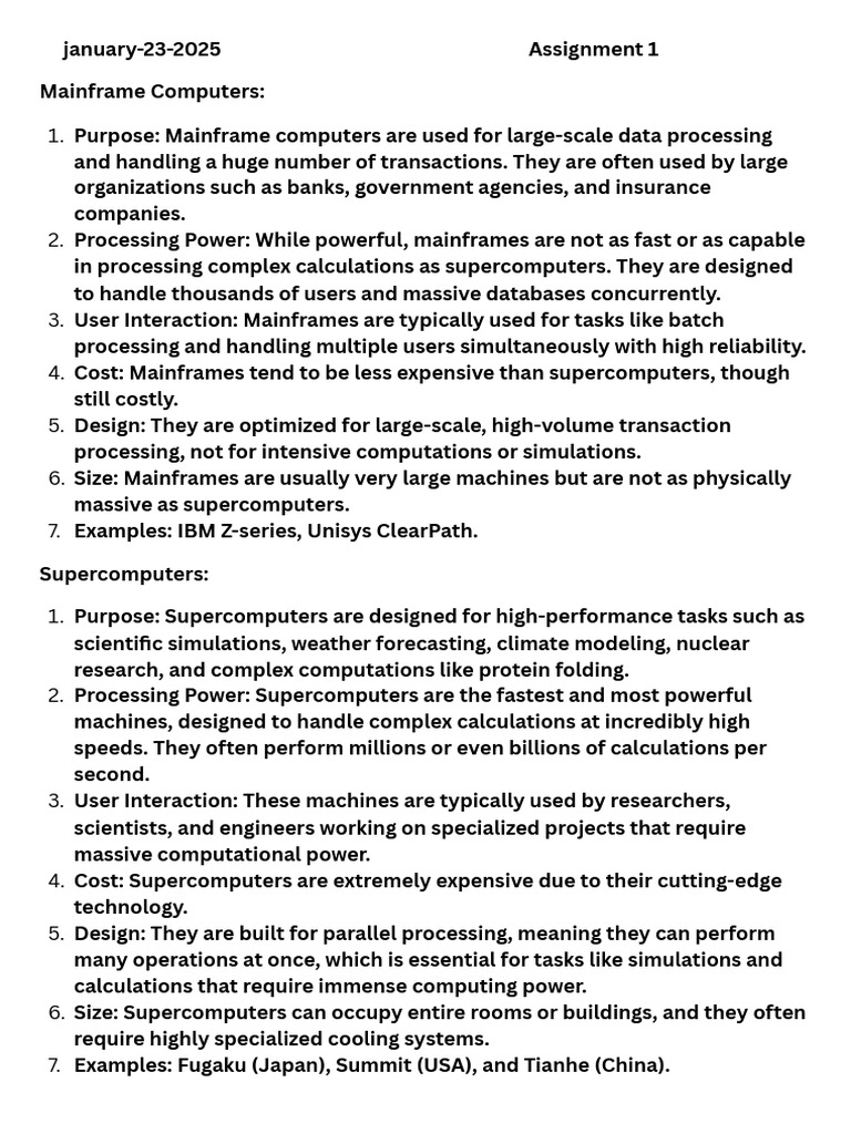 Mainframe Computers | PDF | Mainframe Computer | Supercomputer