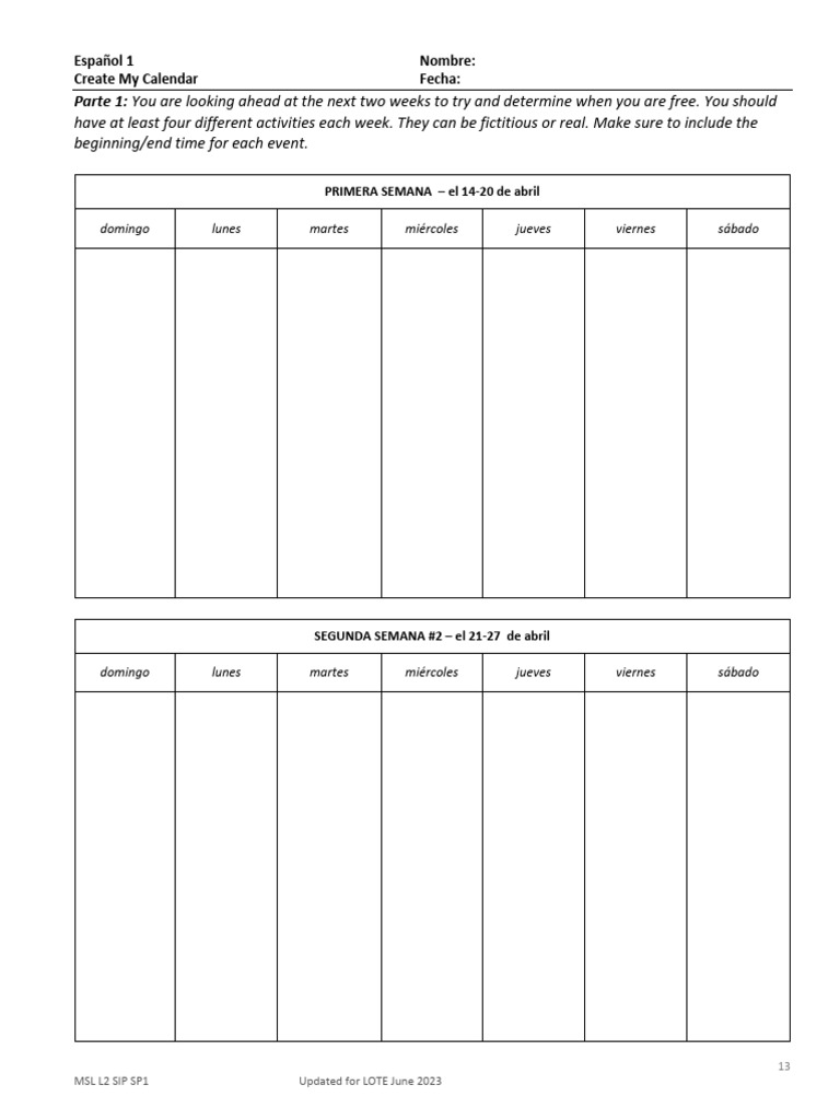 Craig benson create my calendar pdf
