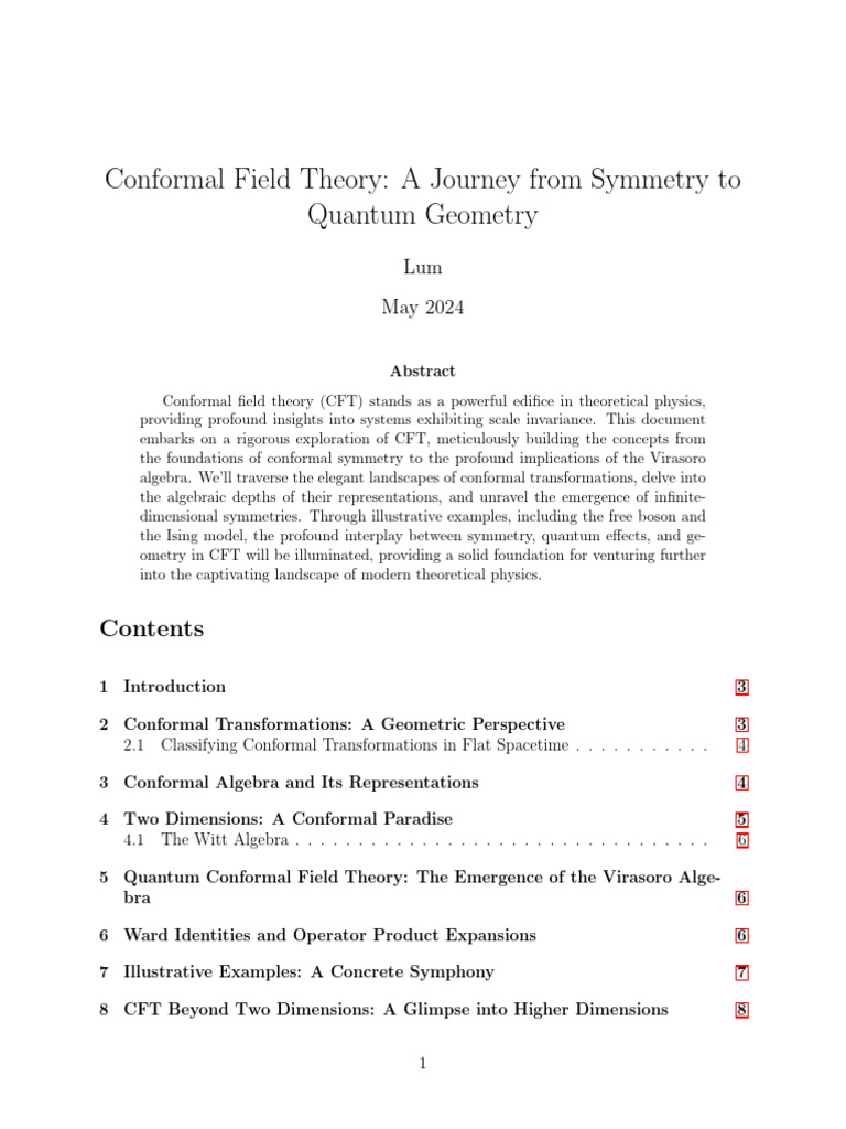 Conformal Field Theory Insights | PDF | Physics | Theoretical Physics