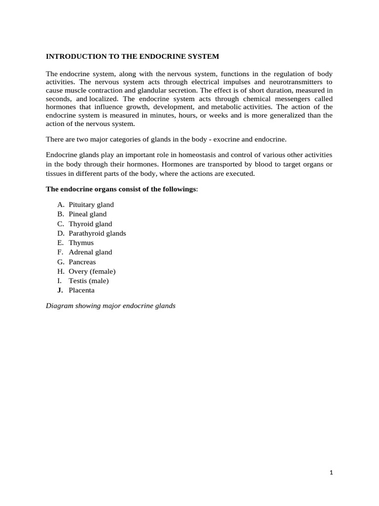 Overview of the Endocrine System | PDF | Adrenal Gland | Endocrine System