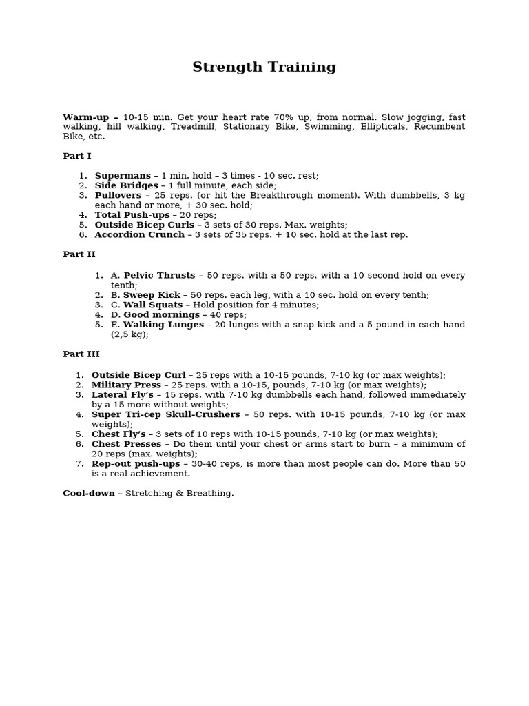 Comprehensive Strength Training Guide | PDF