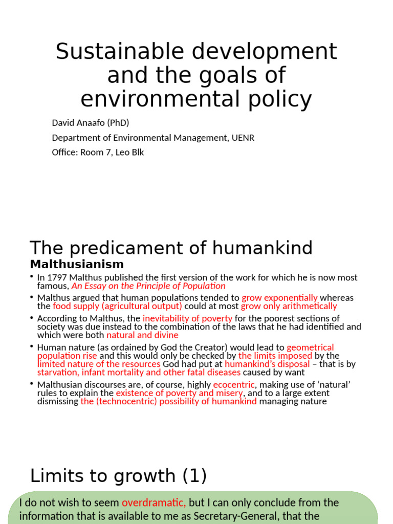 Sustainable Development and Environmental Policy | PDF | Sustainability ...