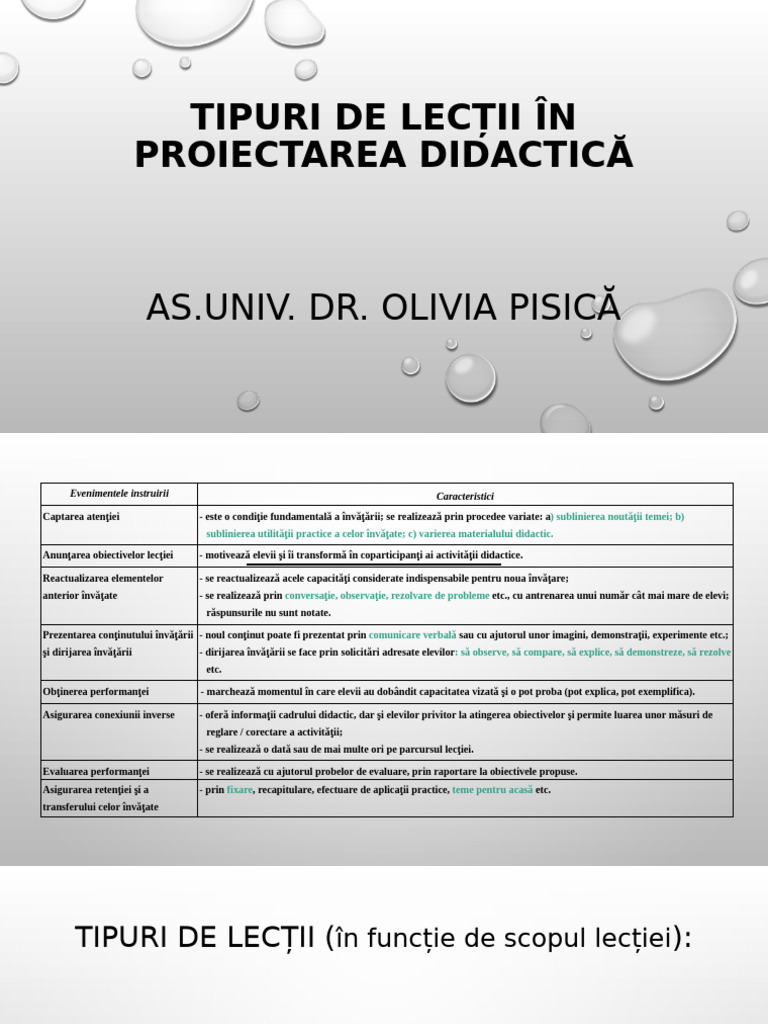 Tipuri de Lecții | PDF