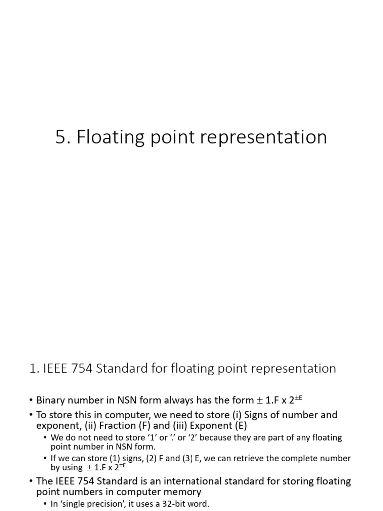 Floating Point Representation | PDF | Mathematical Notation | Arithmetic