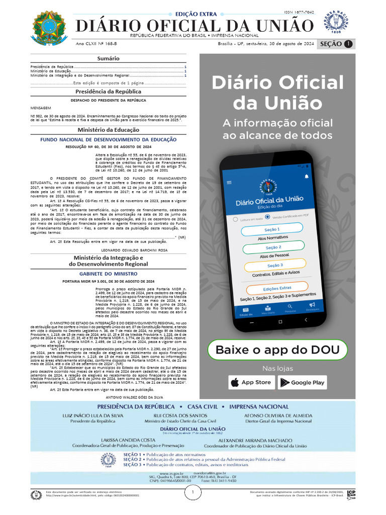 Atos do Diário Oficial da União - 30/08/2024 | PDF | Brasil