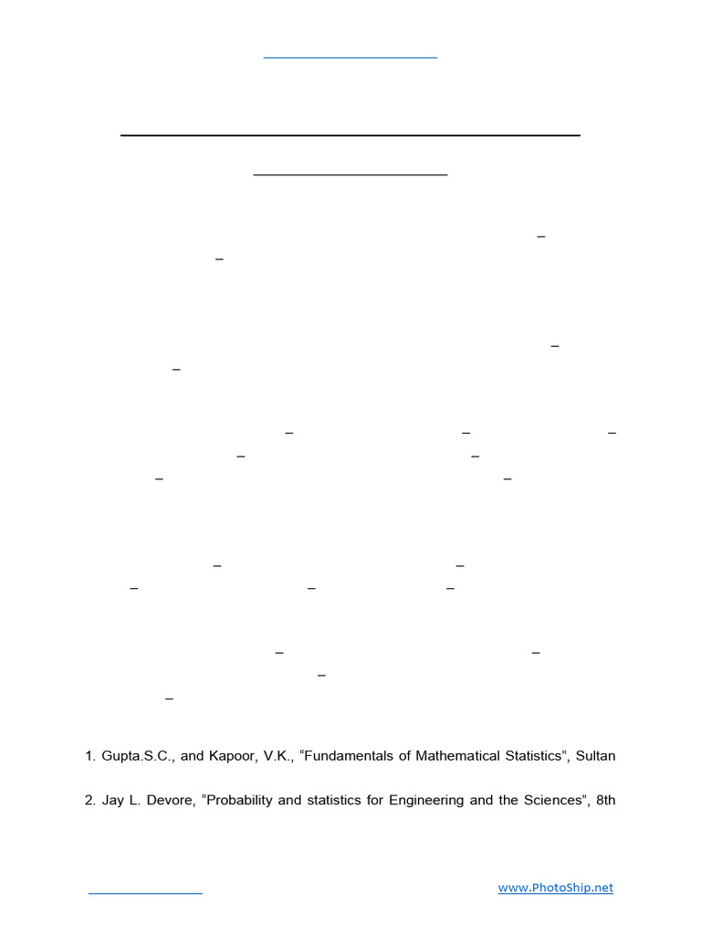 Statistical Methods for Engineers Syllabus | PDF | Statistics ...