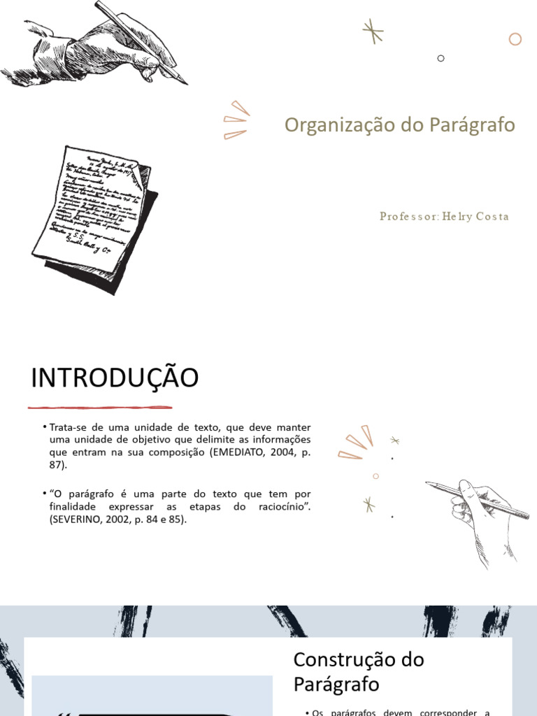 Organização e Estrutura do Parágrafo | PDF | Citação | Discurso