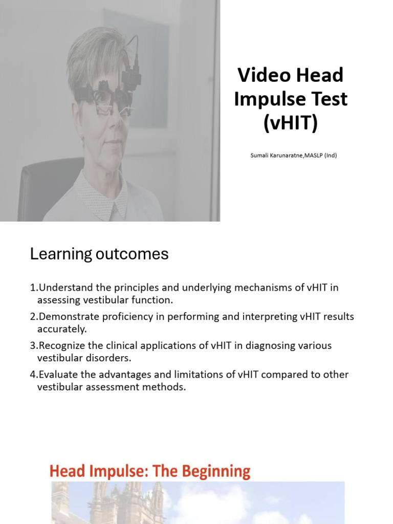 vHIT for Assessing Vestibular Function | PDF | Vestibular System ...