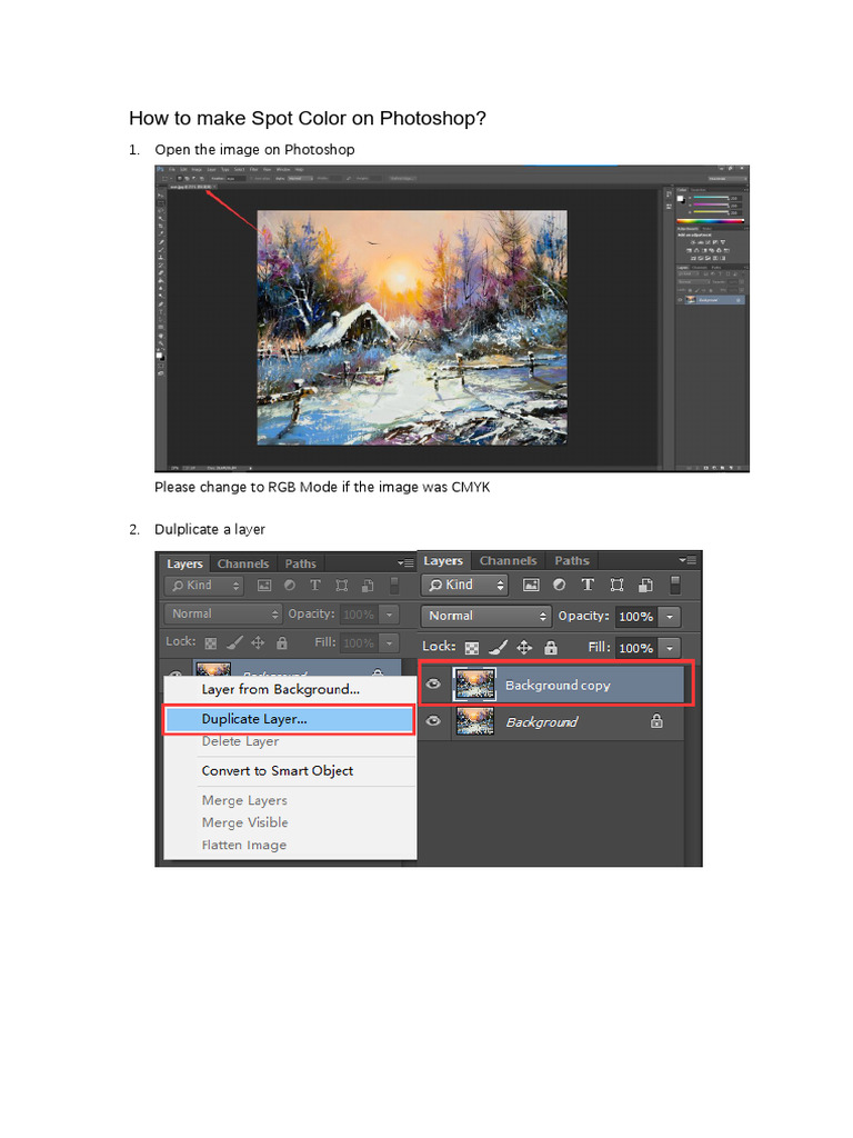 Create Spot Color in Photoshop Guide | PDF