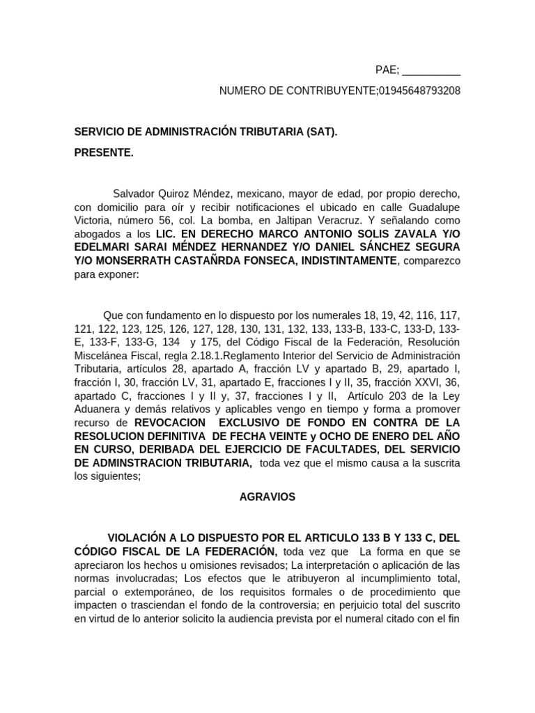 REVOCACION | PDF | Gobierno