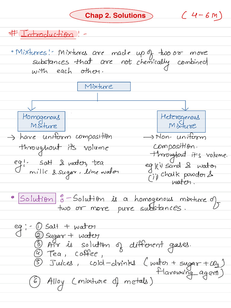 Types of Solutions and Their Properties | PDF