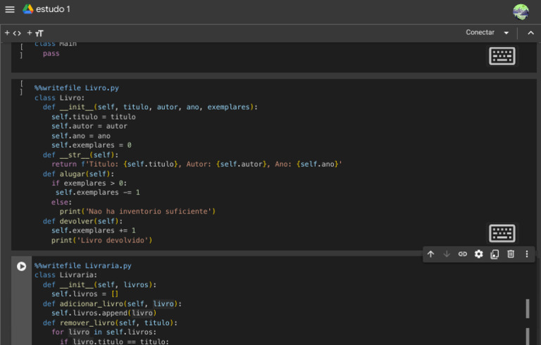 Classe de Livro e Livraria em Python | PDF