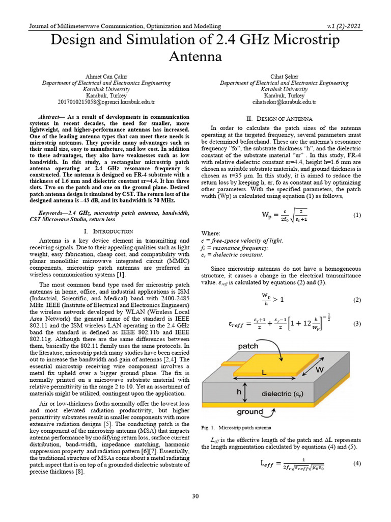 3 Design+and+Simulation+of+2.4+GHz+Microstrip+Antenna Cakir | PDF ...
