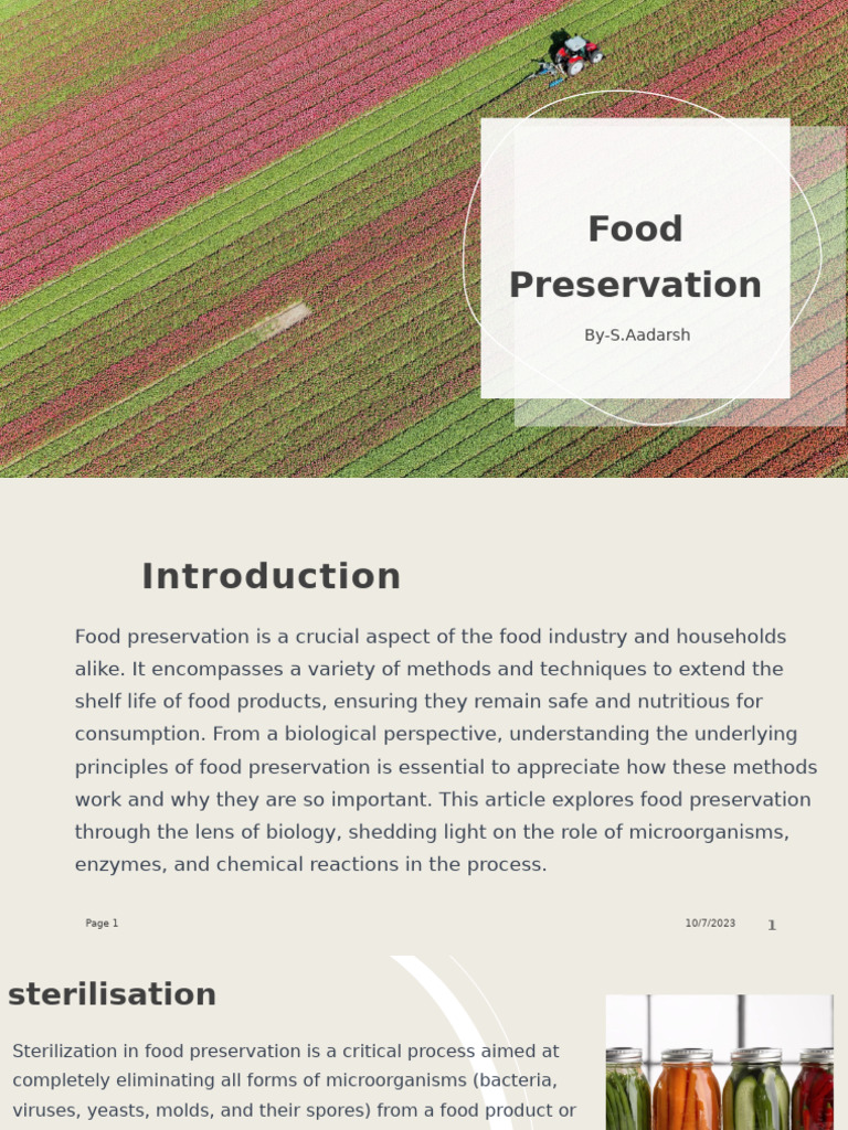 Food Preservation Pdf Food Preservation Sterilization Microbiology