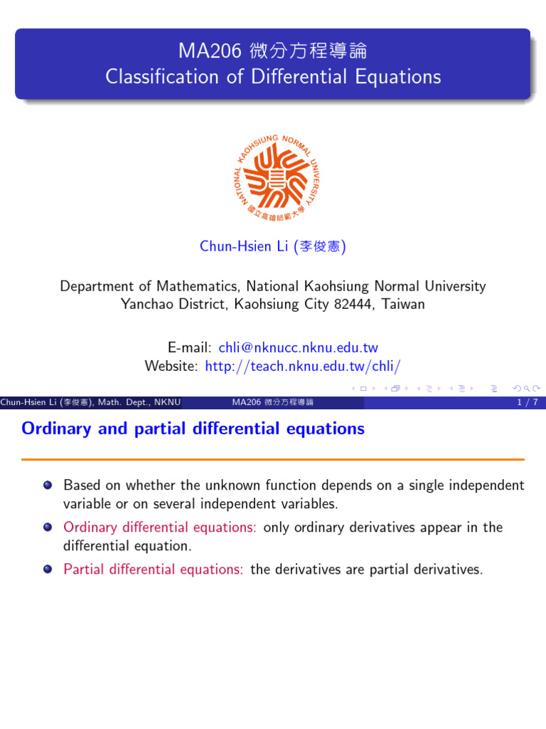 Slide 3 B | PDF | Differential Equations | Equations