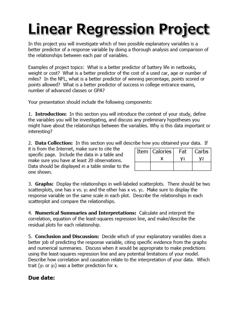 Predicting Variables: Analysis Project | PDF | Linear Regression ...