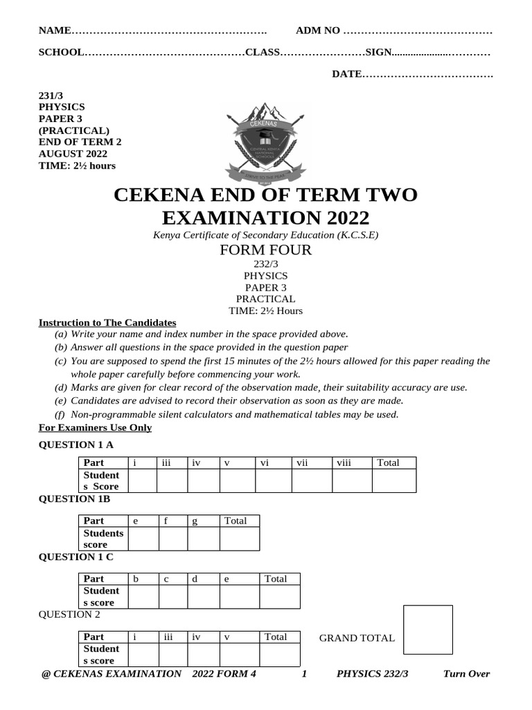 Form 4 Physics Practical Exam 2022 | PDF | Voltage