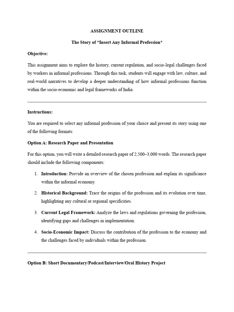 ASSIGNMENT OUTLINE | PDF