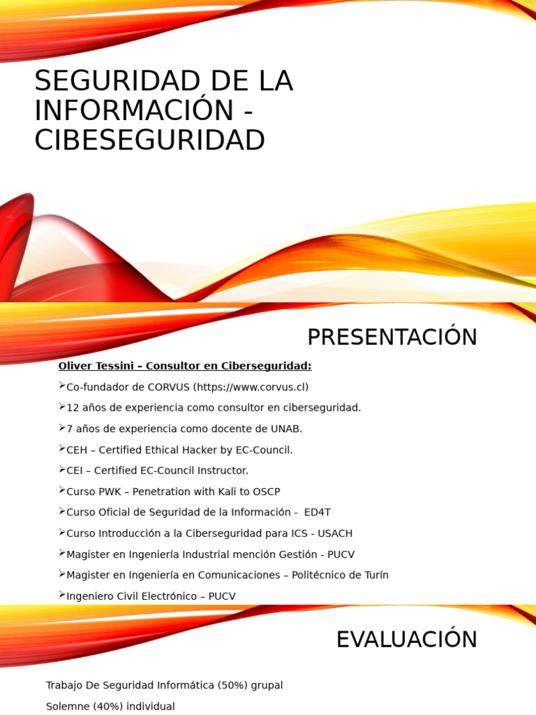 Seguridad de La Información Sesion 1 | PDF | Seguridad | La seguridad ...