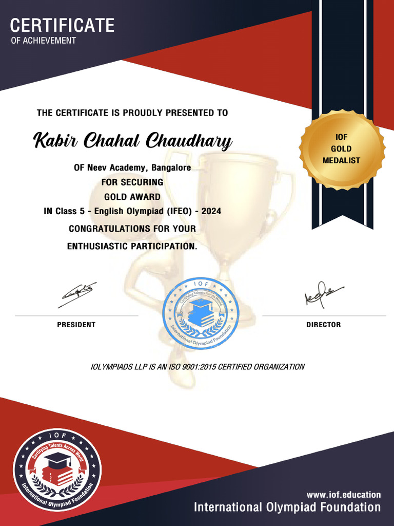 IFEO Certificate | PDF