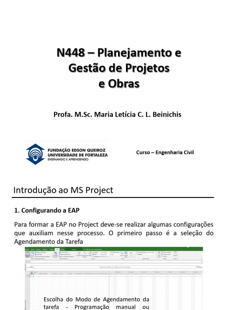 Configuração da EAP no MS Project | PDF | Informática