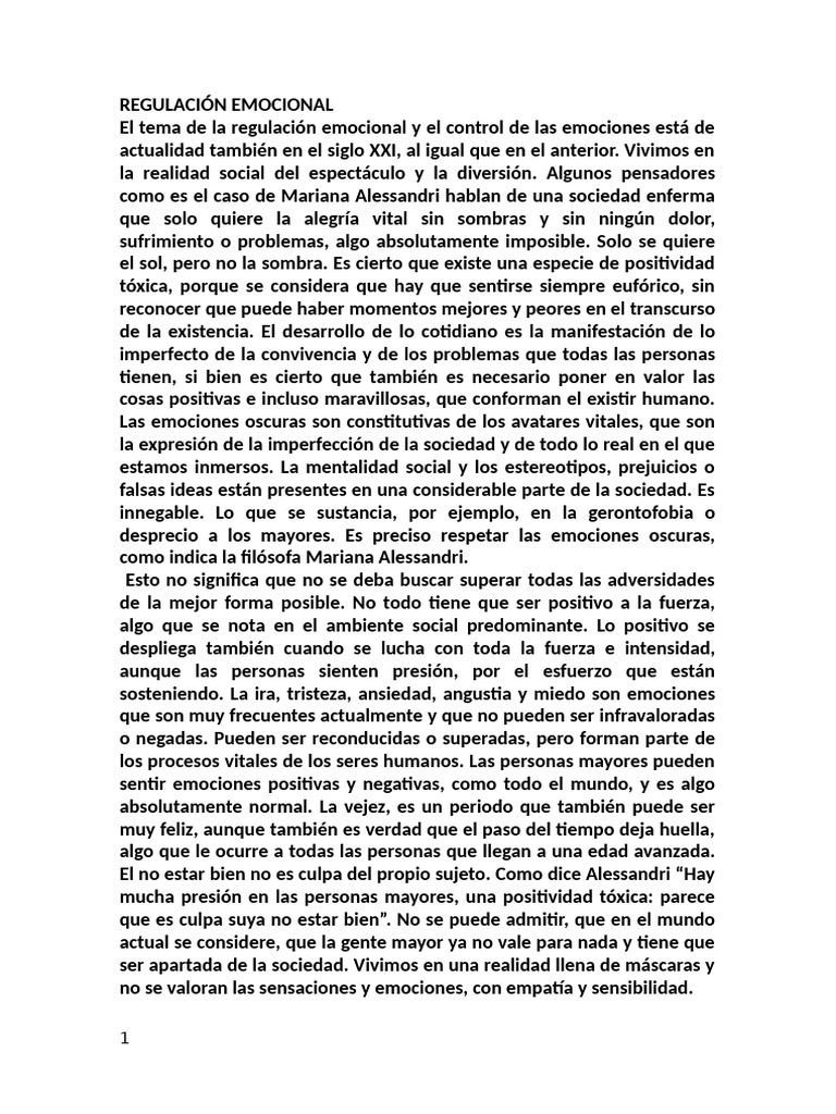 Regulación Emocional y Vejez Saludable | PDF | Las emociones ...