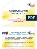 National Creativity National Creativity Aptitutde Test Aptitutde Test