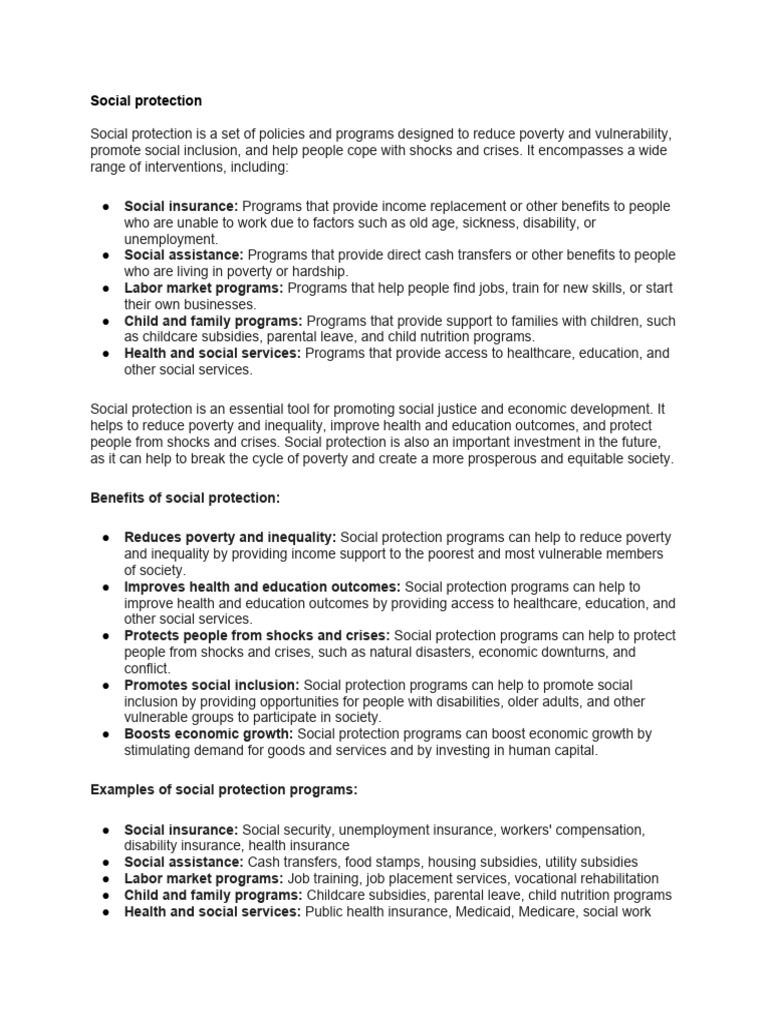 Social Protection | PDF | Social Protection | Poverty