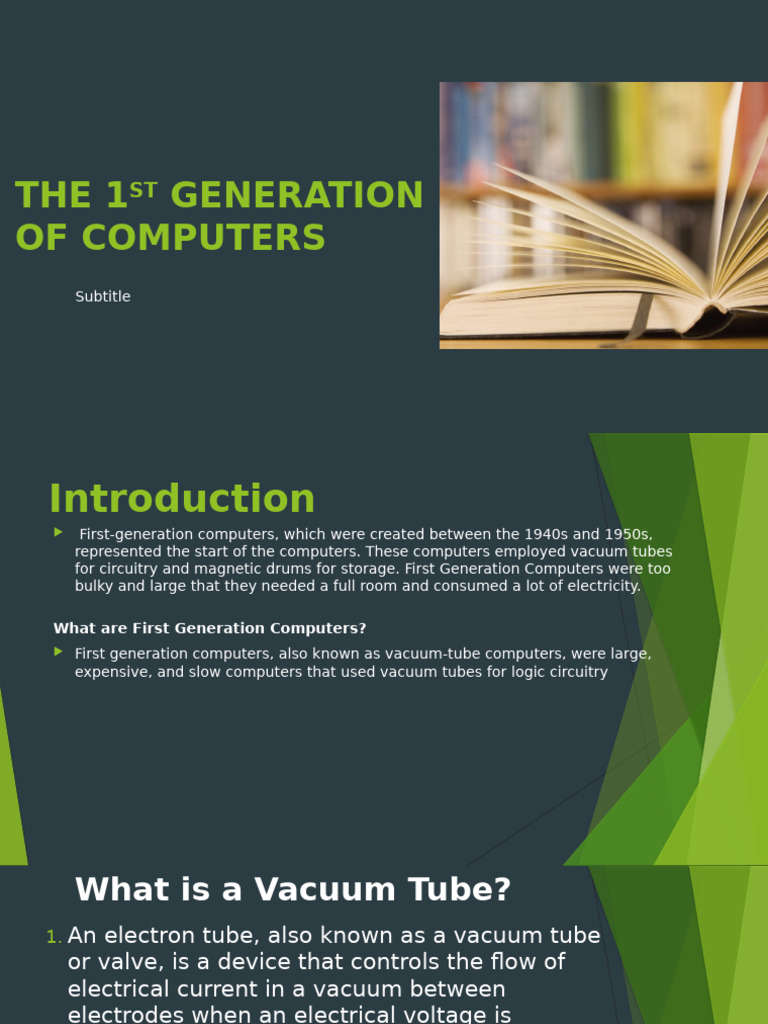 Overview of First Generation Computers | PDF | Electronics | Vacuum Tube