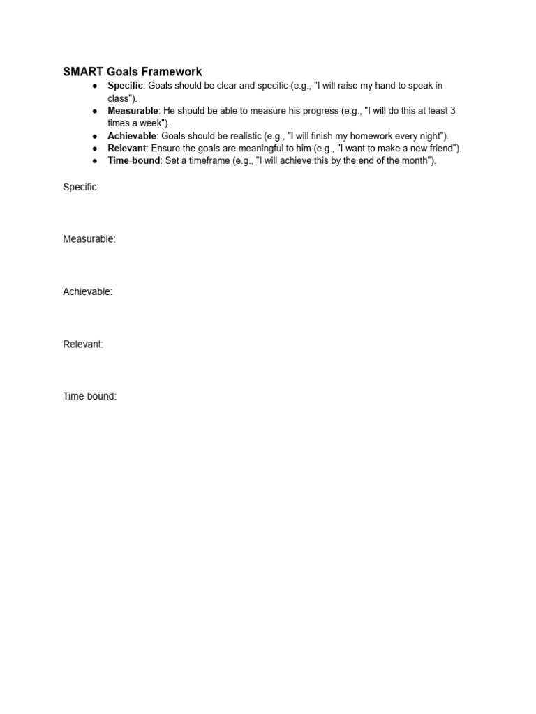 SMART Goals Framework Guide | PDF