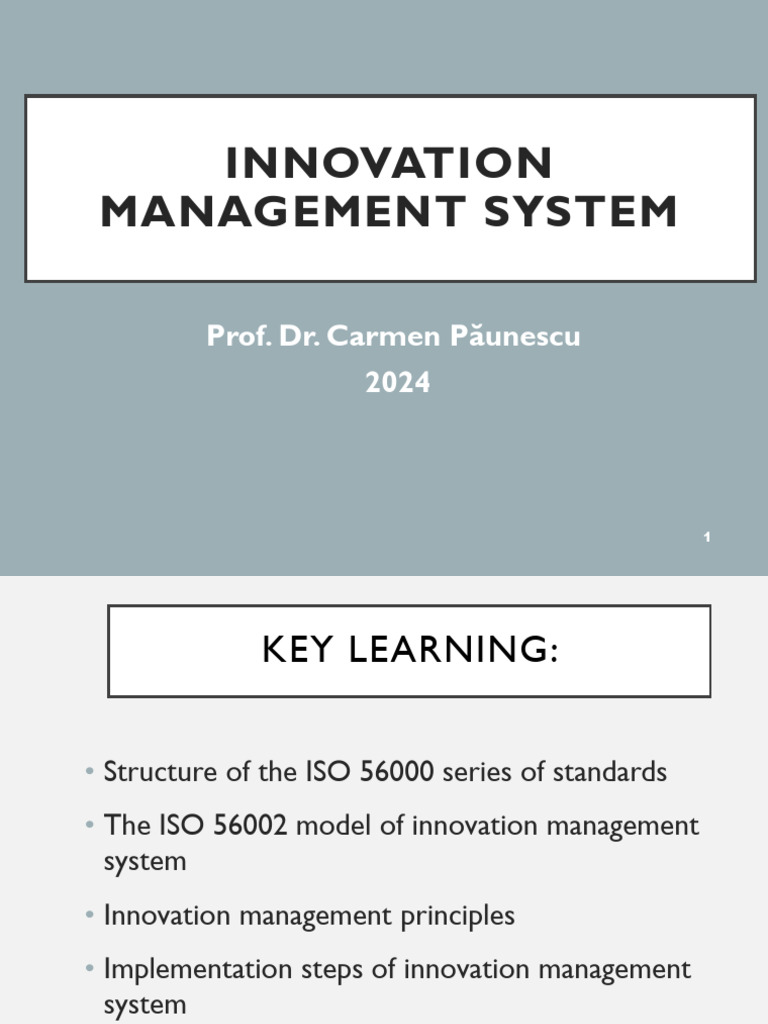 Innovation Management System Overview | PDF | Innovation | Leadership