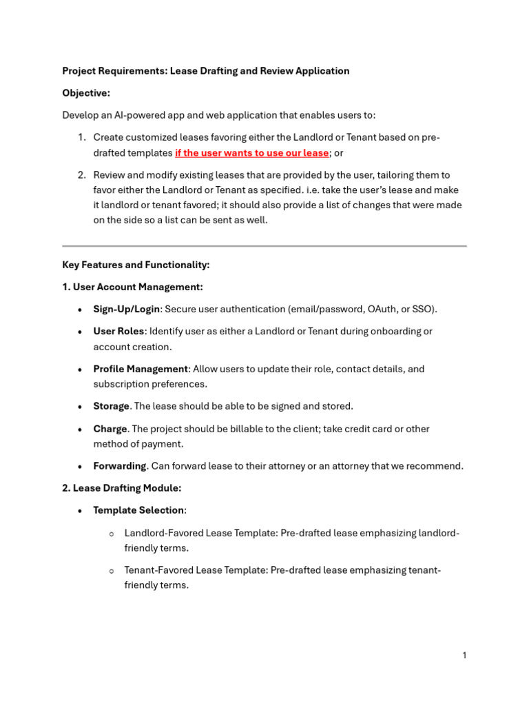 AI Lease Drafting and Review App | PDF | Lease | Leasehold Estate