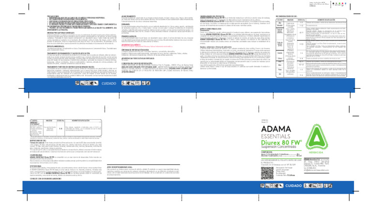 Prospecto de Diurex 80 FW | PDF | Agua | Herbicida