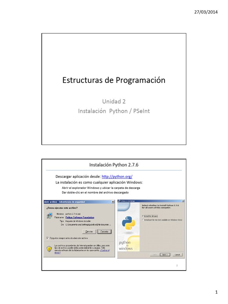 Instalación de Python y PSeInt | PDF | Python (lenguaje de programación ...