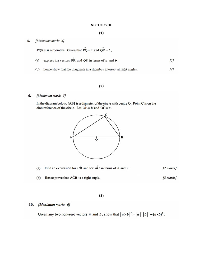 Vectors HL | PDF