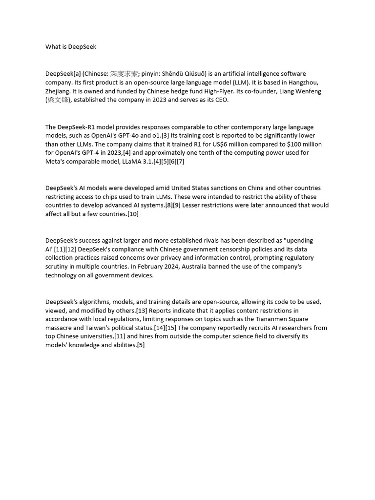 DeepSeek: AI Language Model Overview | PDF