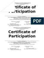 Certificate of Participation: University of The Philippines Baguio