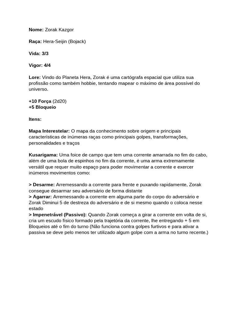 Zorak Kazgor Ficha | PDF