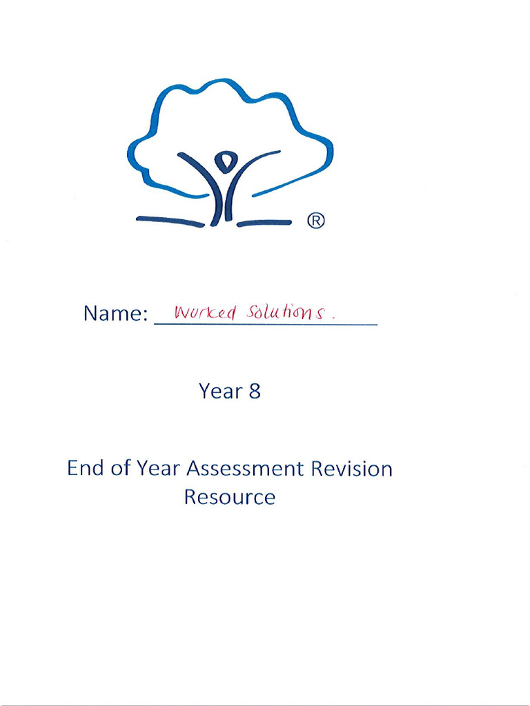 Year8eoyrevision 2022 23 - Solutions | PDF