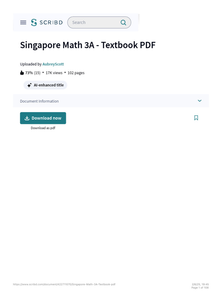 Singapore Math 3A - Textbook PDF _ PDF | PDF | Scribd