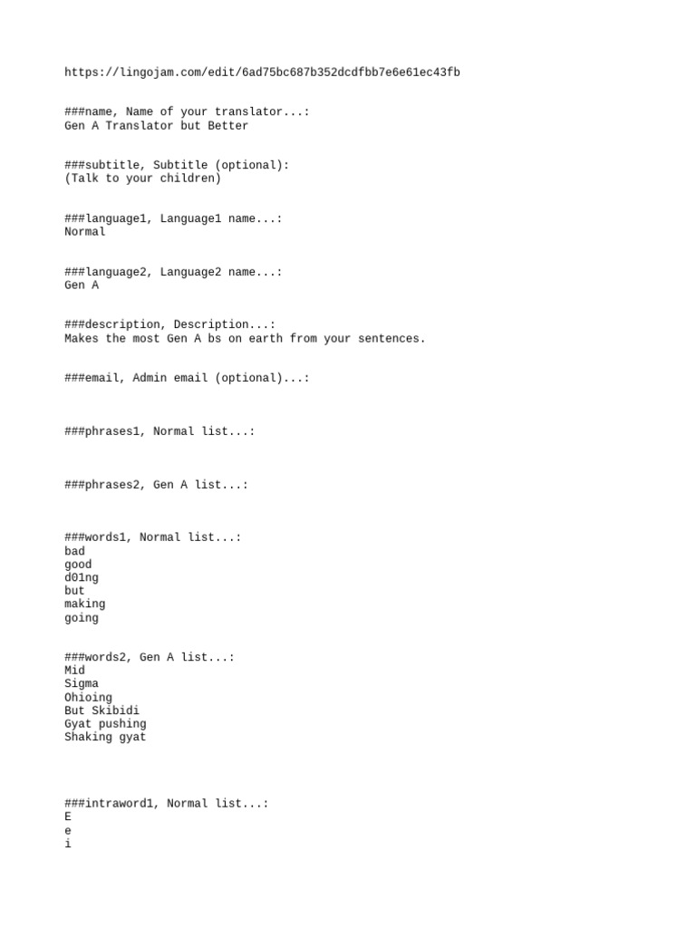 Gen A Translator for Kids | PDF