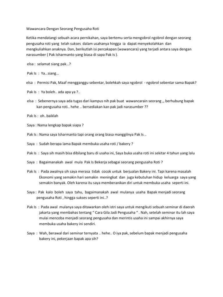 Contoh Wawancara Dengan Pedagang Buah Mosaicone