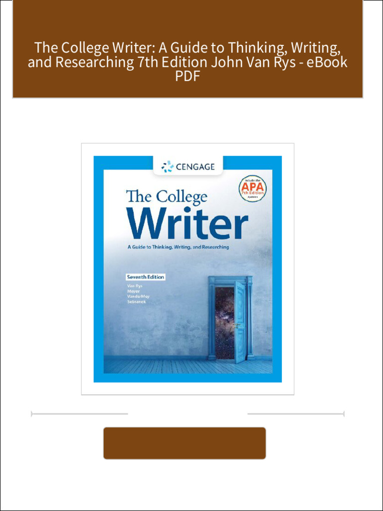 Download Full The College Writer: A Guide to Thinking, Writing, and ...