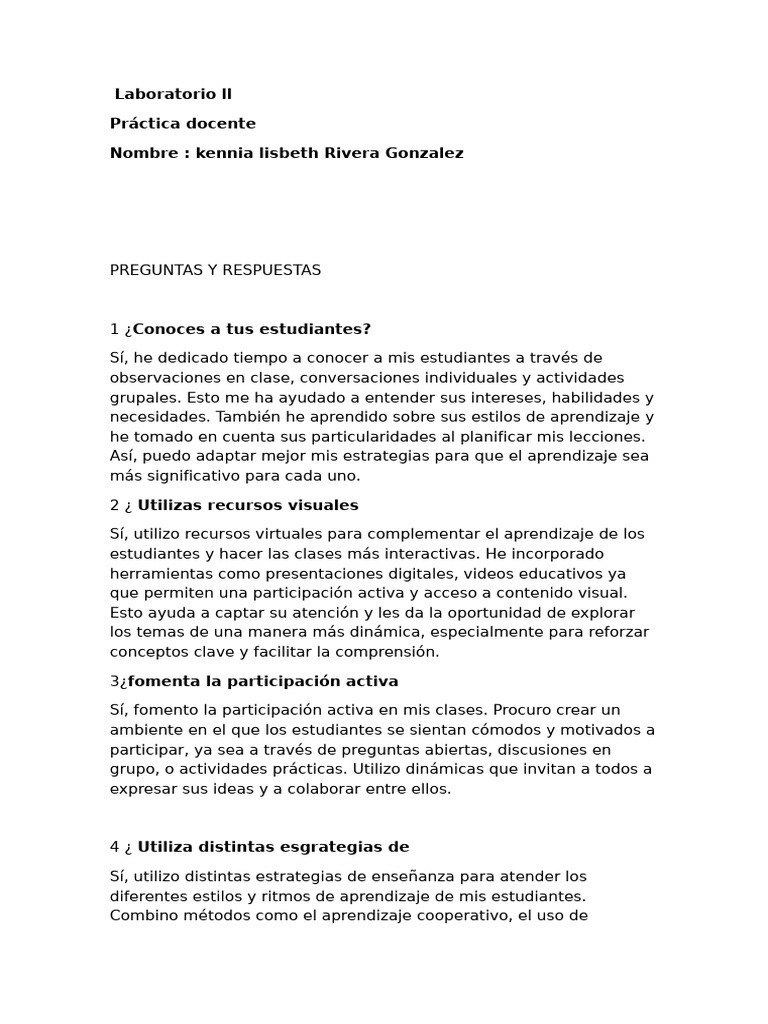 Laboratorio 2 de Practica | PDF | Aprendizaje | Enseñando
