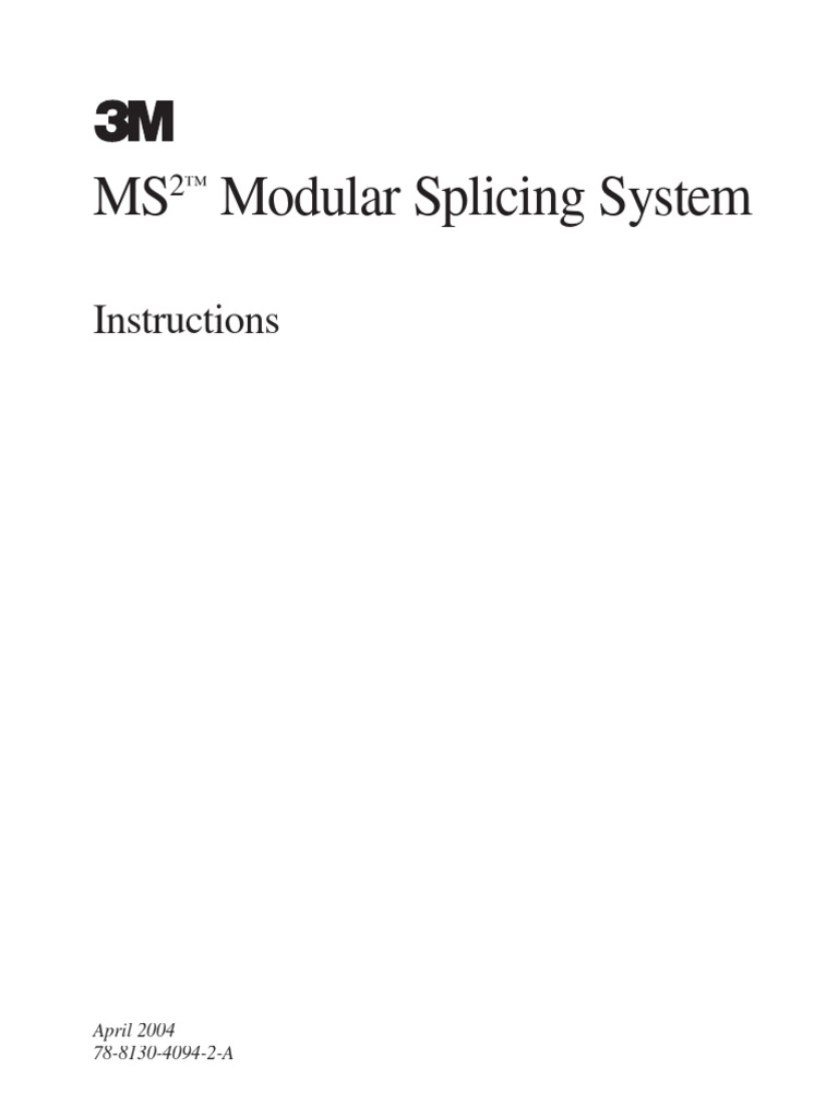 Manual MS2 Modular Splicing Systems | PDF | Electrical Connector ...